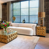 Richmond Interiors Collada 3-Drawers Cabinet in Brushed Gold