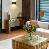 Richmond Interiors Collada Console Table in Brushed Gold