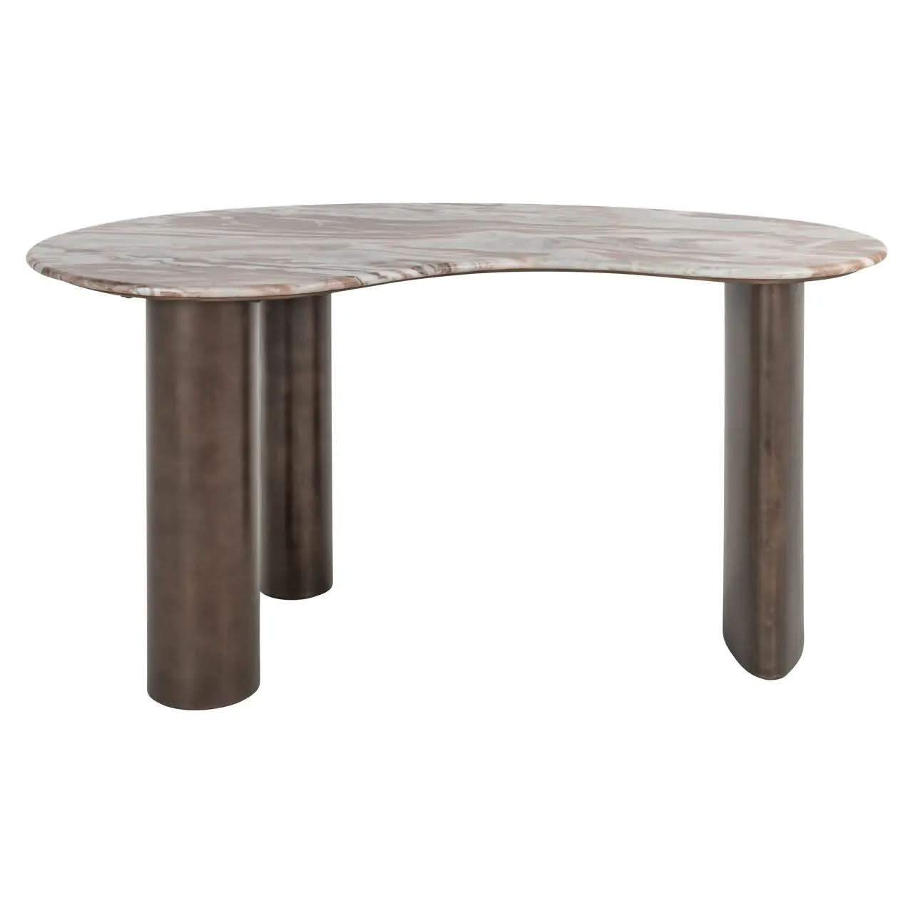 Richmond Interiors Brando Blush Beige Desk with Toronto Marble Top