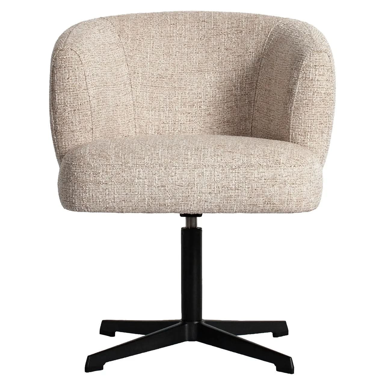 Richmond Interiors Dinan Cream Tweed Dining Chair - Swivel
