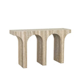 Richmond Interiors Dulce Console Table in Grey Faux Travertine