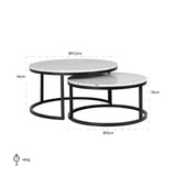 Richmond Interiors Lexington Set of 2 Coffee Table in White