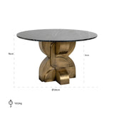 Richmond Interiors Maddox 130cm Dining Table in Black/Gold