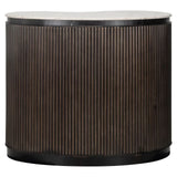 Richmond Interiors Mayfield 1-Door Ribbed Mango Wood Bar Table with Marble Top
