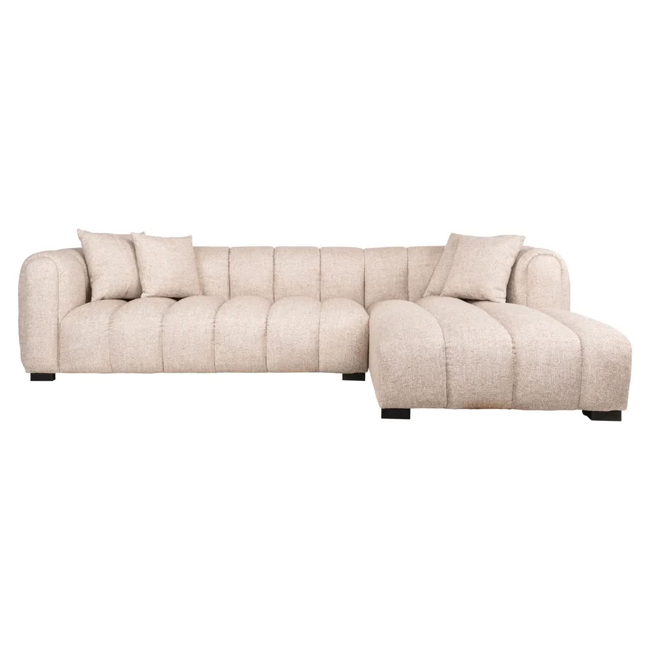 Richmond Interiors Novaro Cream Tweed Lounge Right Sofa