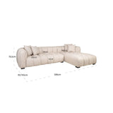 Richmond Interiors Novaro Cream Tweed Lounge Right Sofa