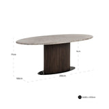 Richmond Interiors Rashford 200cm Oval Dining Table in Dark Brown