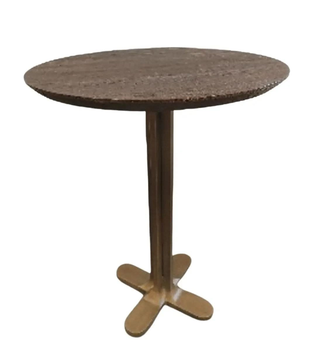 Richmond Interiors Revelin Bar Table in Dark Brown and Gold 80cm