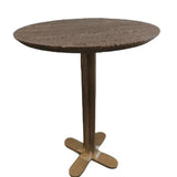 Richmond Interiors Revelin Bar Table in Dark Brown and Gold 80cm