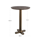 Richmond Interiors Revelin Bar Table in Dark Brown and Gold 80cm