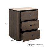 Richmond Interiors Ritz 3 Drawer Bedside in Brown – Oak & Travertine Finish