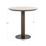 Richmond Interiors Ritz Bistro Table in Brown 75cm