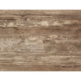 Richmond Interiors Russo Brown 3 Drawer Nightstand with Travertine Top