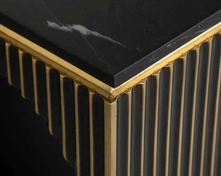 Richmond Interiors Les Arcs Brushed Gold Console Table