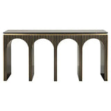 Richmond Interiors Les Arcs Brushed Gold Console Table