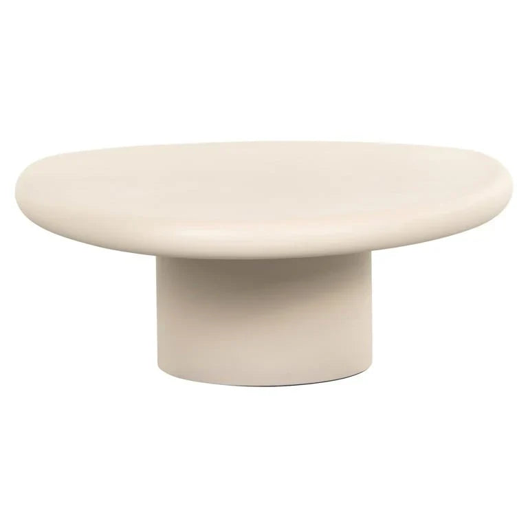 Richmond Interiors Clayton Beige 107cm Oval Round Coffee Table