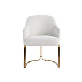 Richmond Interiors Carlton White Boucle Gold Velvet Dining Chair