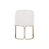 Richmond Interiors Carlton White Boucle Gold Velvet Dining Chair