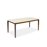Ronda 180cm Italian Walnut & Travertine Ceramic Marble Dining Table