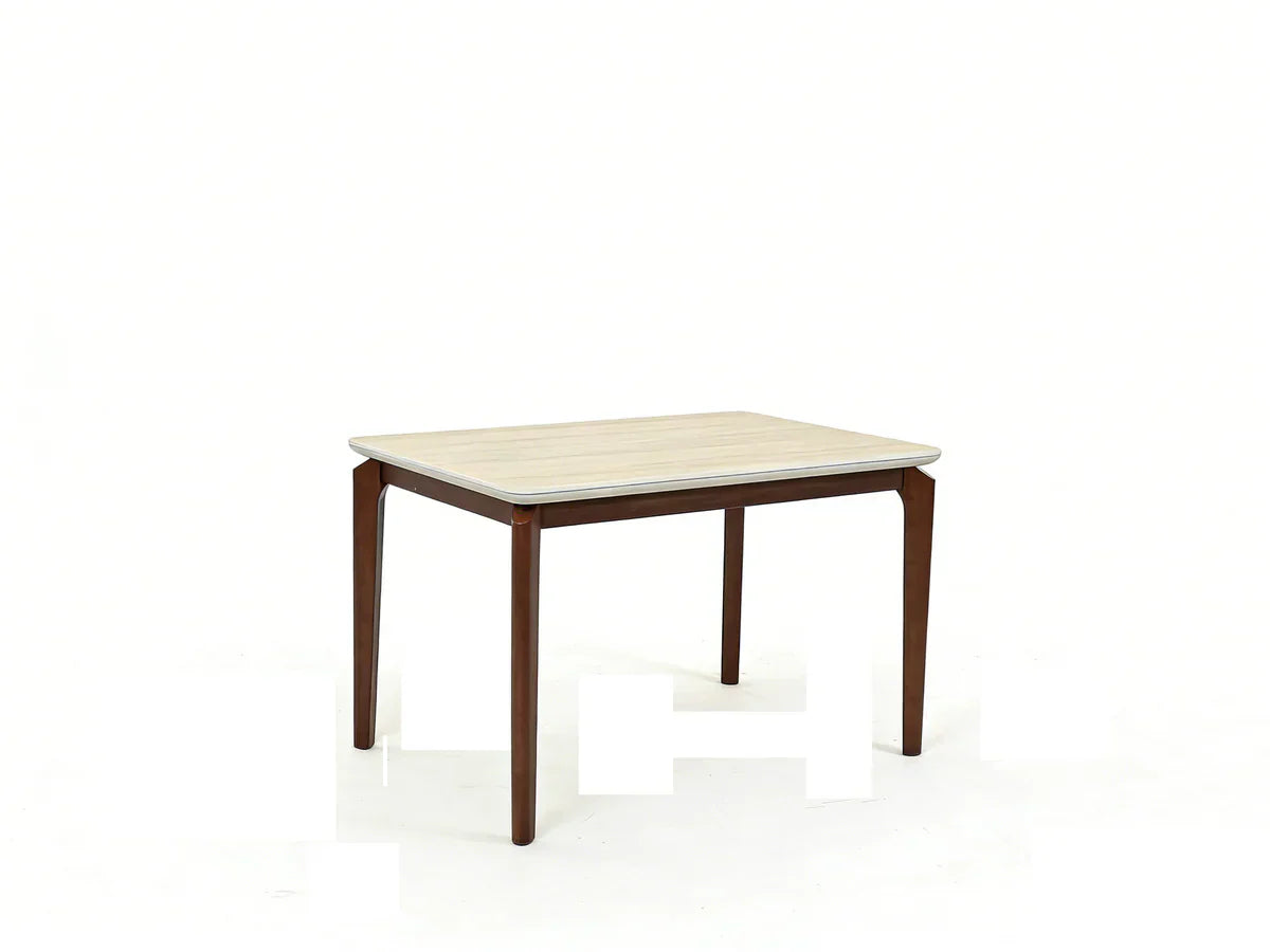 Ronda 120cm Italian Walnut & Travertine Ceramic Marble Dining Table