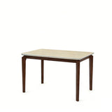 Ronda 120cm Italian Walnut & Travertine Ceramic Marble Dining Table