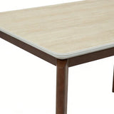 Ronda 120cm Italian Walnut & Travertine Ceramic Marble Dining Table
