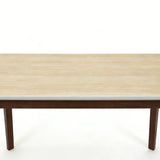 Ronda 120cm Italian Walnut & Travertine Ceramic Marble Dining Table
