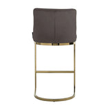 Richmond Bolton Velvet Gold & Stone Bar Stool-Belmont Interiors