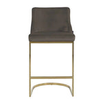 Richmond Bolton Velvet Gold & Stone Bar Stool-Belmont Interiors