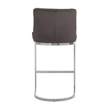 Richmond Bolton Silver & Stone Velvet Barstool-Belmont Interiors