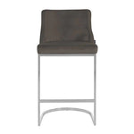 Richmond Bolton Silver & Stone Velvet Barstool-Belmont Interiors