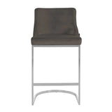 Richmond Bolton Silver & Stone Velvet Barstool-Belmont Interiors