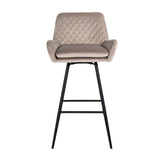Richmond Linsey Swivel Bar Stool In Khaki Velvet-Belmont Interiors