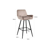 Richmond Linsey Swivel Bar Stool In Khaki Velvet-Belmont Interiors