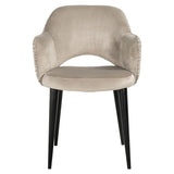 Richmond Interiors Giovanna Trendy Taupe Khaki Velvet Dining Chair
