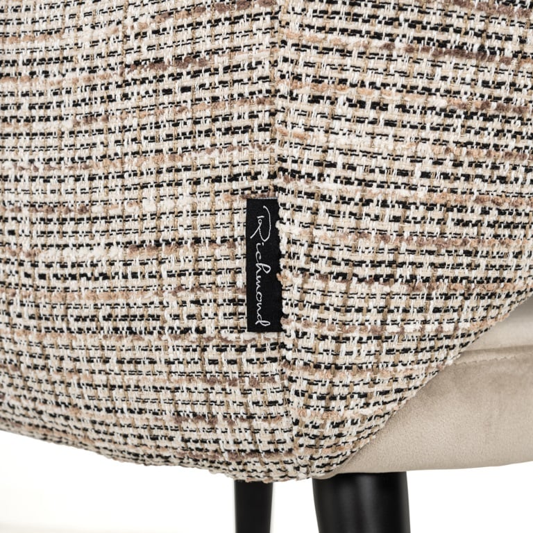 Richmond Interiors Giovanna Trendy Taupe Khaki Velvet Dining Chair