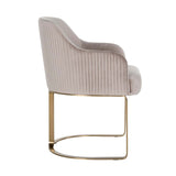 Richmond Interiors Hadley Taupe Khaki Velvet & Gold Chair