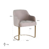 Richmond Interiors Hadley Taupe Khaki Velvet & Gold Chair