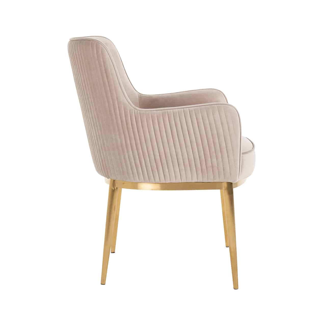 Richmond Interiors Breeze Taupe Khaki Velvet Brushed Gold Bucket Chair