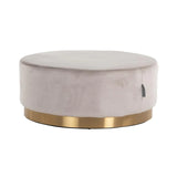 Richmond Interiors Pouffe In Jago Khaki Velvet And Brushed Gold