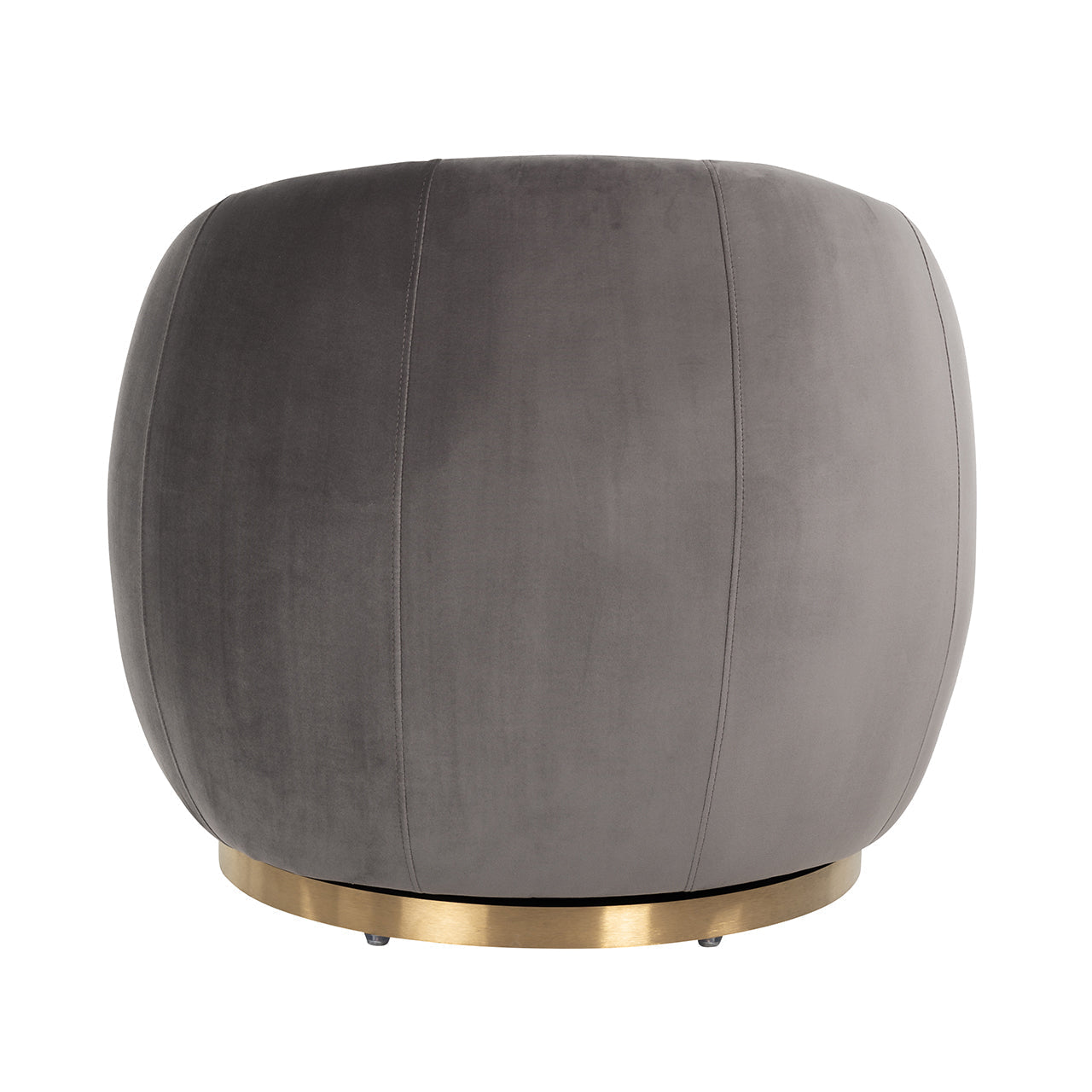Richmond Swivel Easy Chair Jago Stone Velvet / Brushed Gold-Belmont Interiors