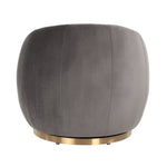 Richmond Swivel Easy Chair Jago Stone Velvet / Brushed Gold-Belmont Interiors