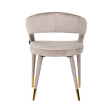 Richmond Interiors Ava Taupe Khaki Velvet Gold Tips Dining Chair