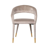 Richmond Interiors Ava Taupe Khaki Velvet Gold Tips Dining Chair