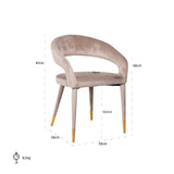 Richmond Interiors Ava Taupe Khaki Velvet Gold Tips Dining Chair