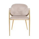 Richmond Interiors Gwen Taupe Khaki Velvet & Gold Chair