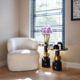 Richmond Interiors Mose Black & Gold Side Table | Medium