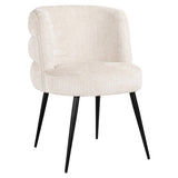 Richmond Interiors Stella Niagara Cream Chenille Rounded Back Dining Chair