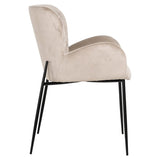 Richmond Interiors Amber Taupe Khaki Velvet Dining Chair