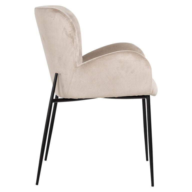 Richmond Interiors Amber Taupe Khaki Velvet Dining Chair